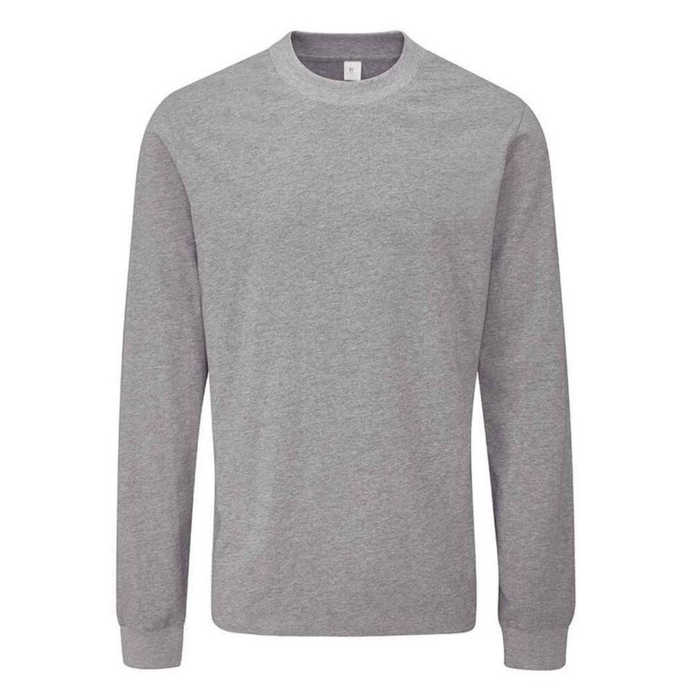 Mantis Unisex Adult Essential Heavy Long-Sleeved T-Shirt / Heather Marl